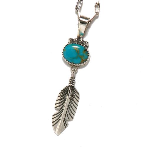 インディアンジュエリー・フェザーペンダント 羽型ペンダント