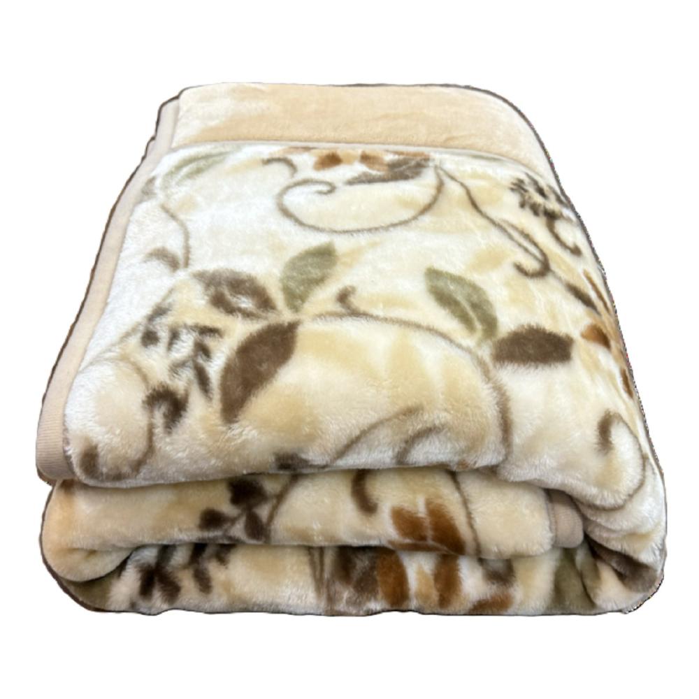 西川 吸湿発熱綿入2枚合わせ毛布 シェンナ ベージュ シングル 140