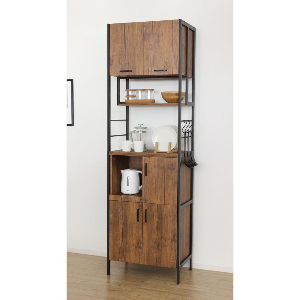 クロシオ アート食器棚 ヴィンテージブラウン 幅60×奥行40×高さ