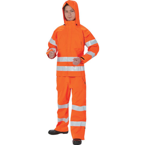 TRUSCO ゴアテックス高視認制電レインウェア オレンジ L＿ の