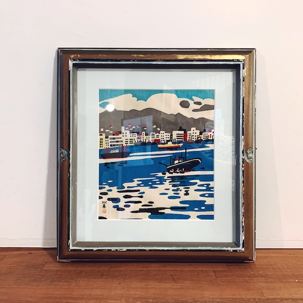 川西英木版画作品『ばら』(大) オリジナル額装 ｜ 木版画・美術・工芸