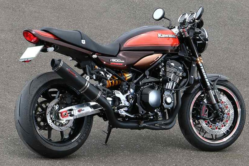 ストライカーのZ900RS用フルエキゾーストマフラー・チタンブラック
