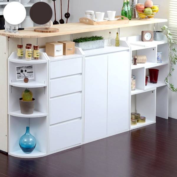 カウンター下収納 4点セット YHK-0204FULLSET 2色対応の通販情報