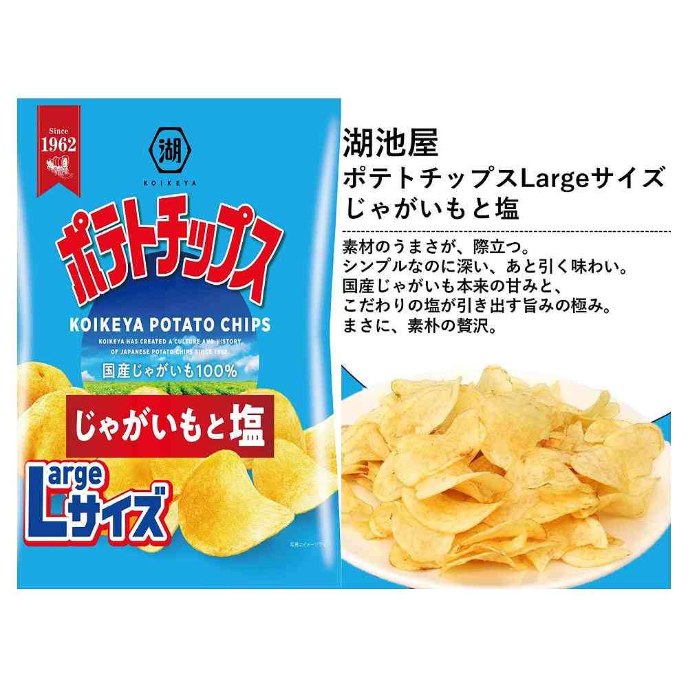 湖池屋 Largeサイズポテトチップス じゃがいもと塩 122g※店舗からのお