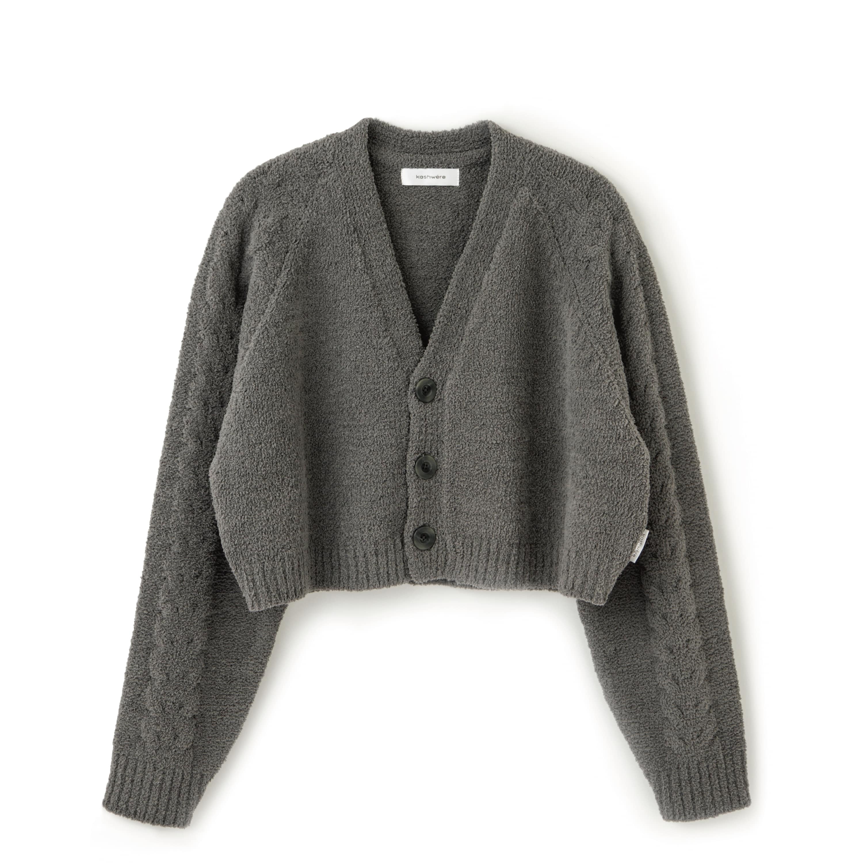 CROPPED CARDIGAN(F medium gray): WEAR | kashwere Japan (カシウエア