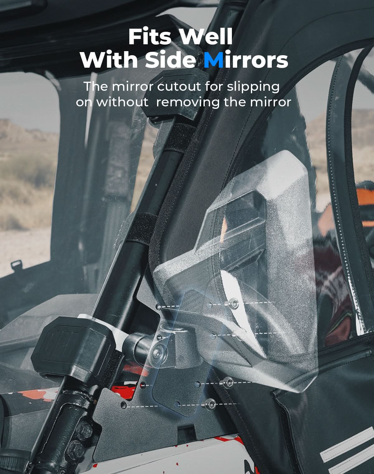 Upper Doors with Steel Frame for Polaris RZR XP 1000 / XP Turbo