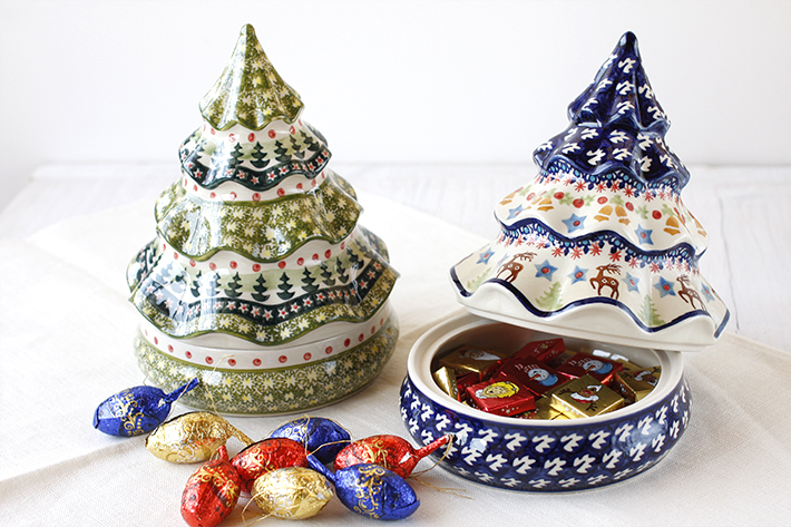 クリスマスキャンディーボックス・ポーリッシュポタリー(ポーランド食器)