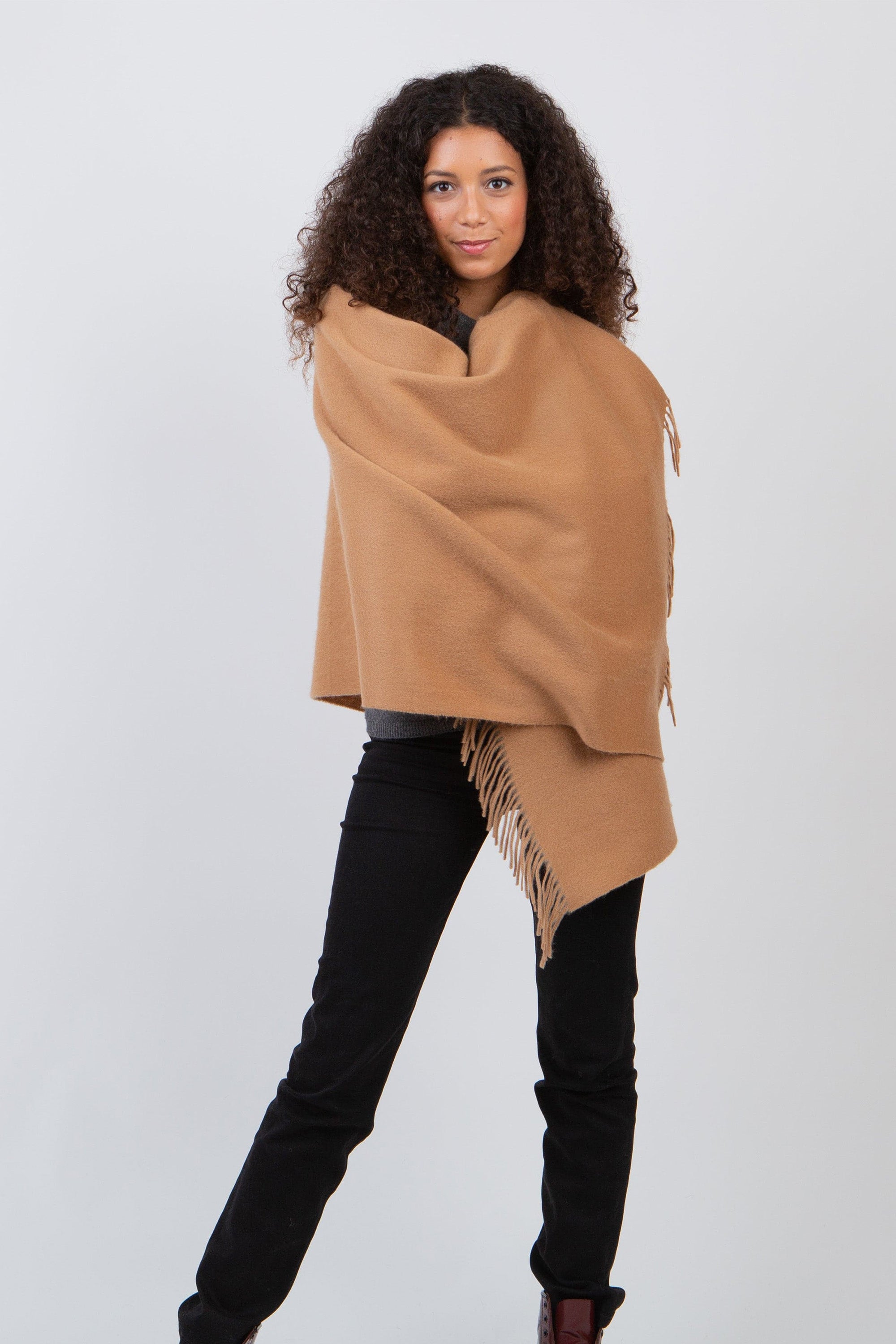 Solid Lambswool Stole - Dark Camel – Kiltane