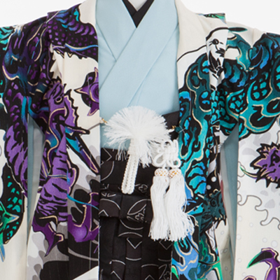 七五三 着物 レンタル 五歳 5歳 紋付・袴 310086 JAPANSTYLE 龍に富士