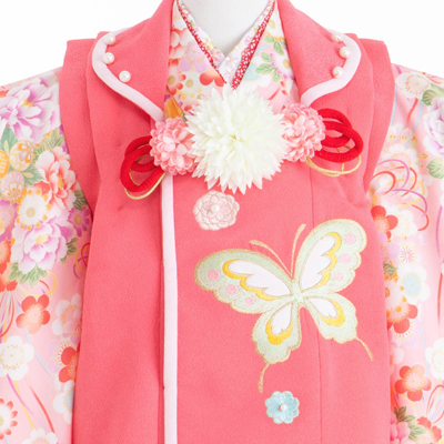 七五三 着物 レンタル 三歳 3歳 被布セット 320117 乙葉 ピンク 花柄