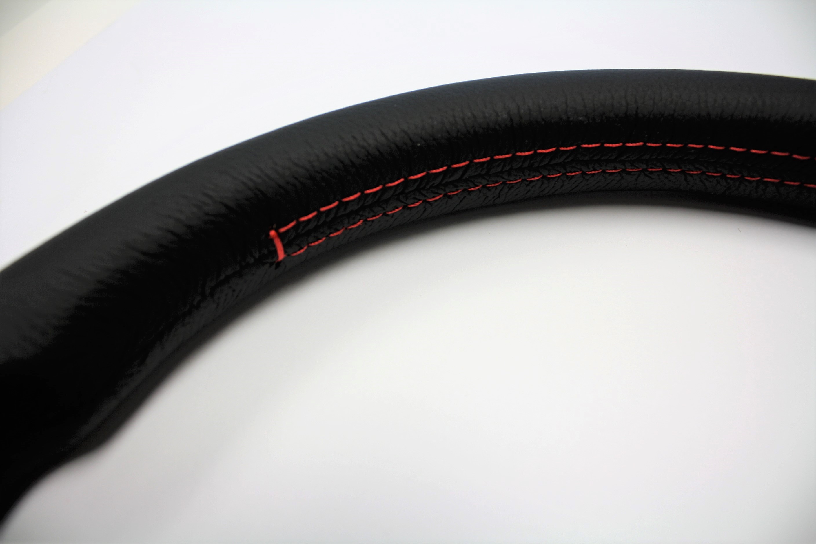 Mugen Racing 3 Steering Wheel Black Leather with Red Stitch 53100