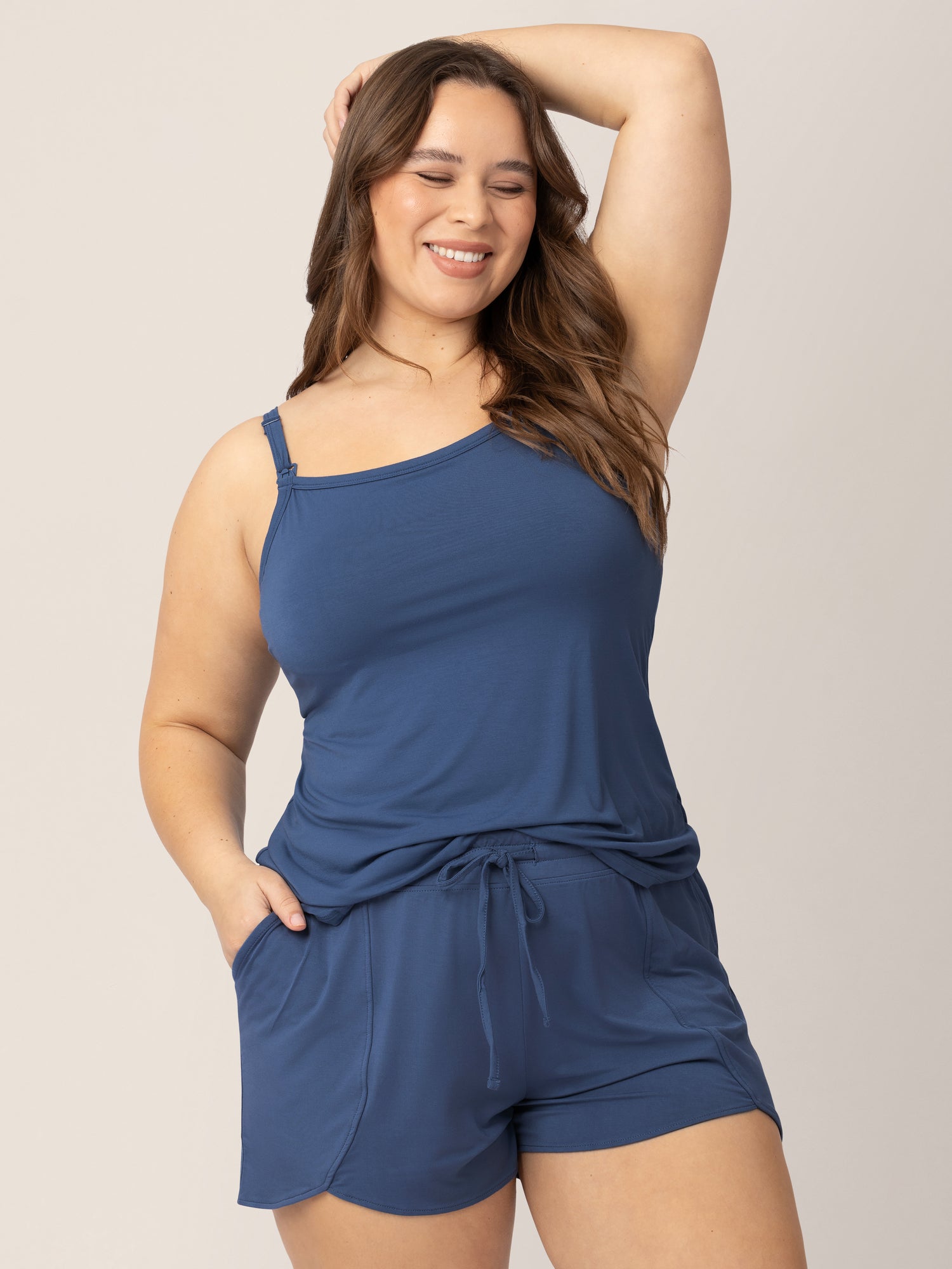 Bamboo Lounge Around Nursing Tank | Slate Blue - Kindred Bravely