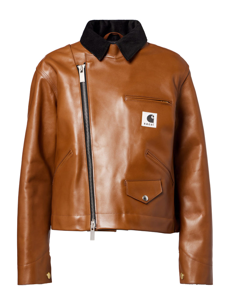 Sacai | x Carhartt WIP Asymmetric Leather Jacket – Kirna Zabête