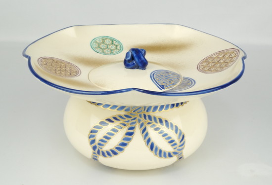 栗山園オンライン通販部 / 【出物】 金彩色絵房付小紋散砂金袋水指