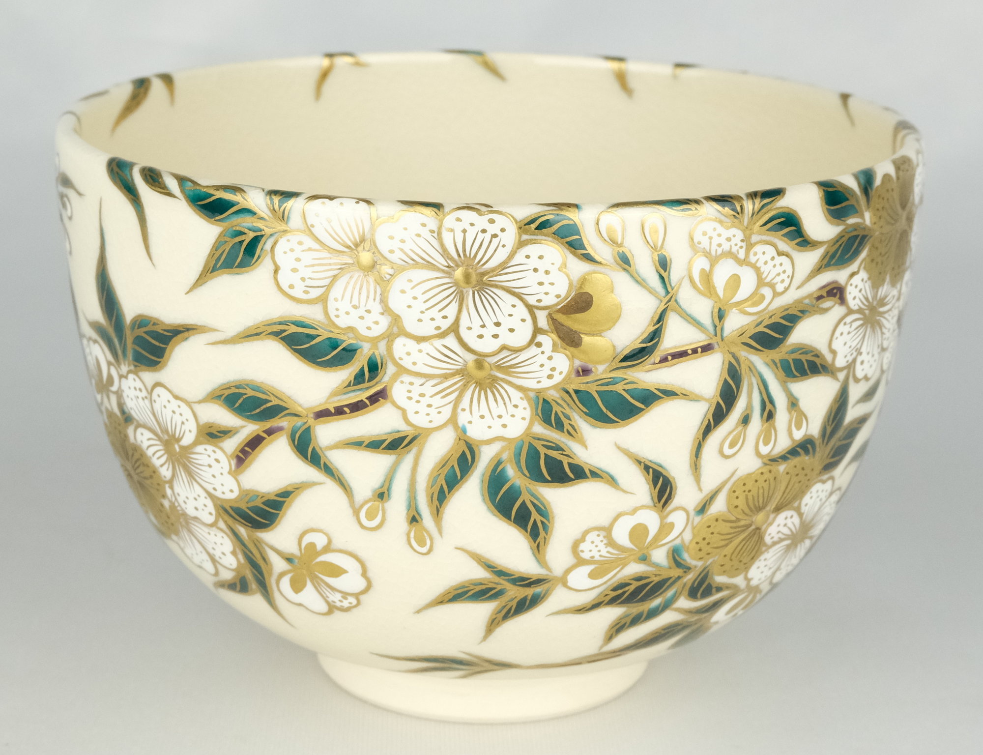 栗山園オンライン通販部 / 【出物】 色絵桜花画茶碗 清閑寺窯（杉田祥平）