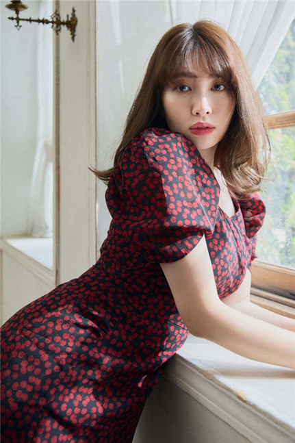 ロング丈チェリー柄ワンピース her lip to