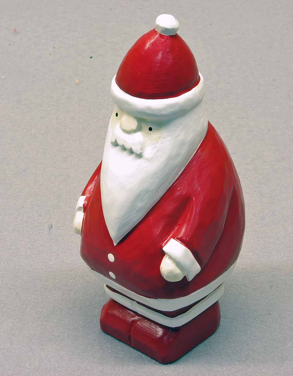 クリスマス置物 HAPPYサンタ 木彫