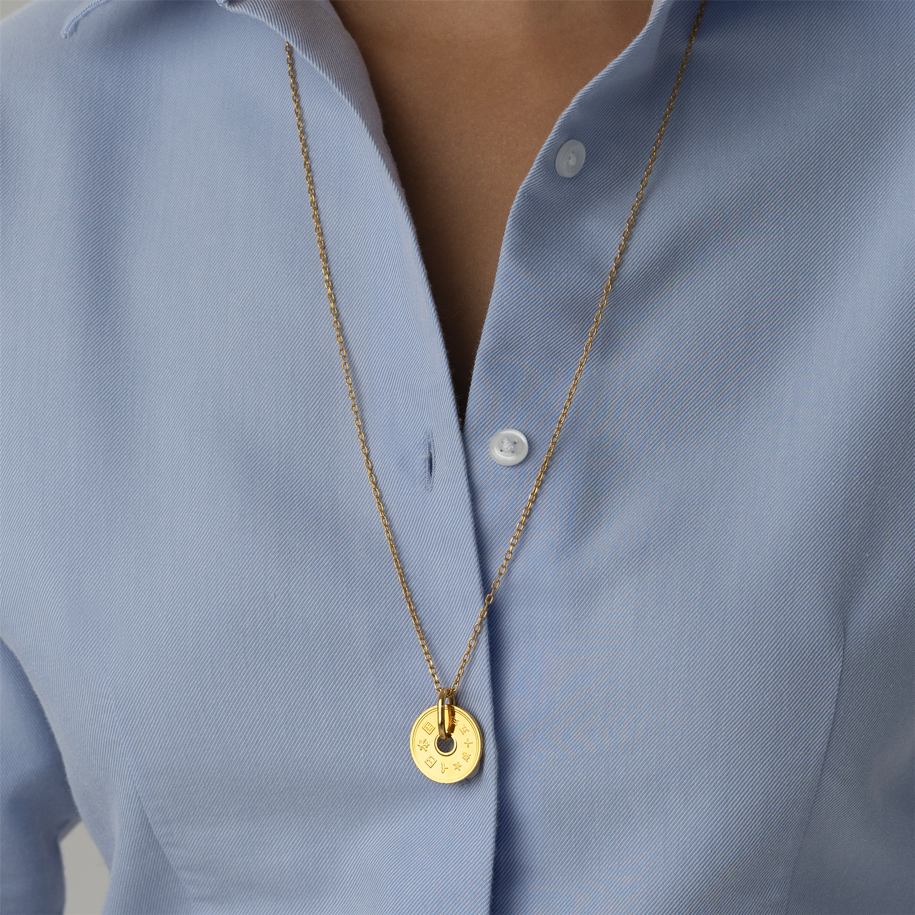 Japanese Coin Necklace | Medallion Pendant Jewelry | 18K Gold Plated 5