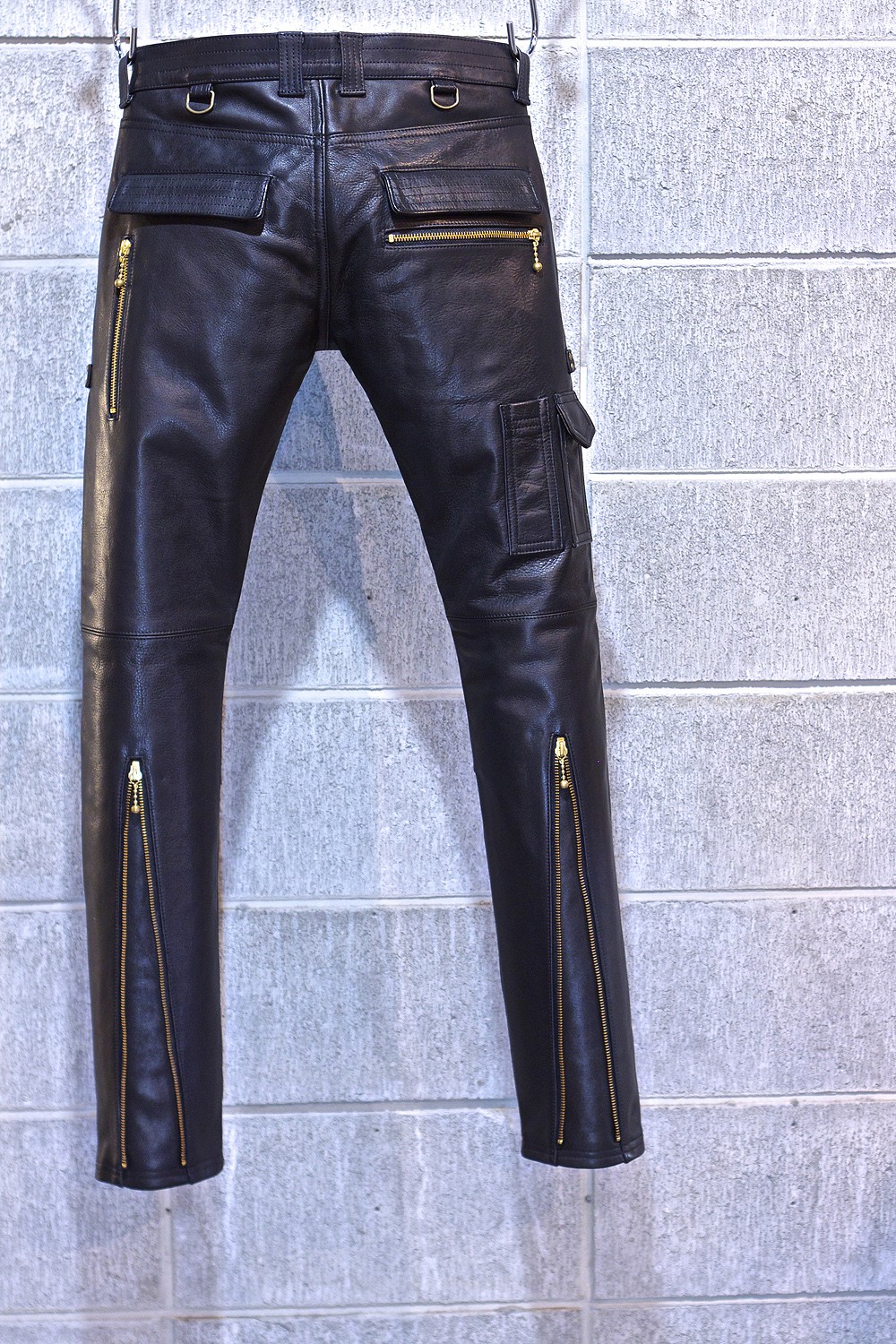 blackmeans - 945-78TP06-5 / レザーパンツ (スリム) GOLD ZIP | HAZE
