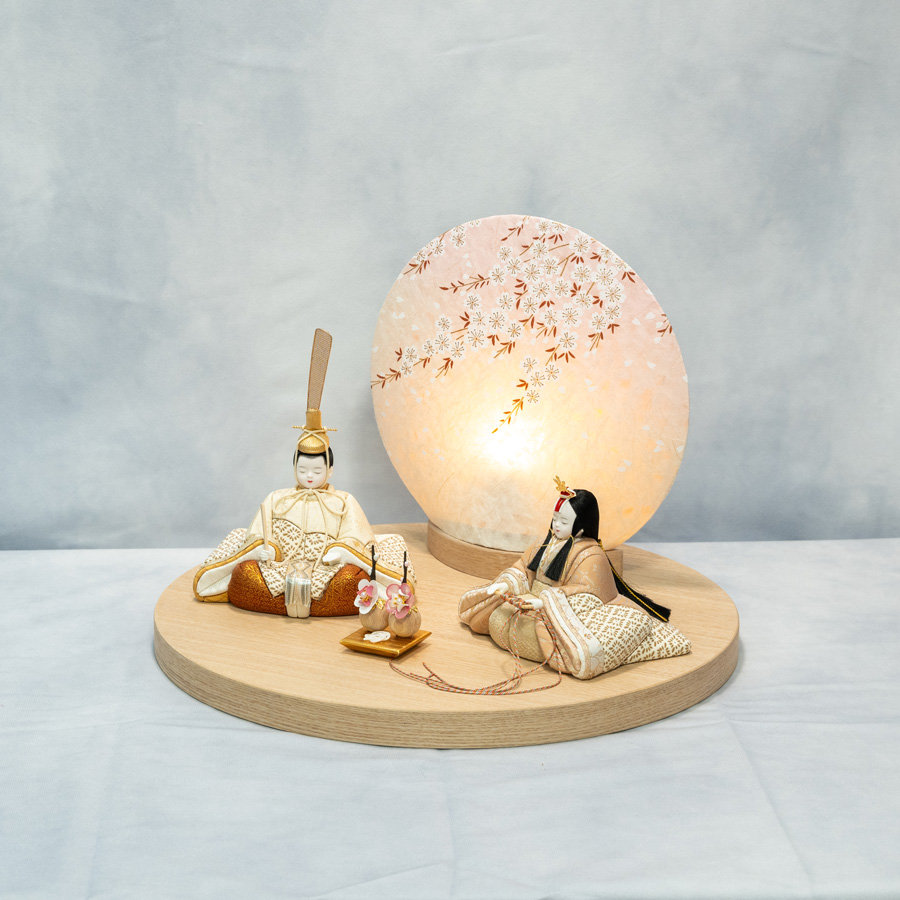 ピッコロシリーズ 桜ほのかLED照明衝立 木村一秀作印伝ひな | 人形専門