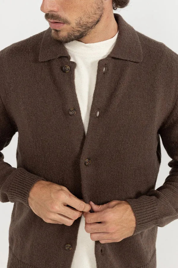 Rhythm Mens Shirt Mohair Button Up Knit