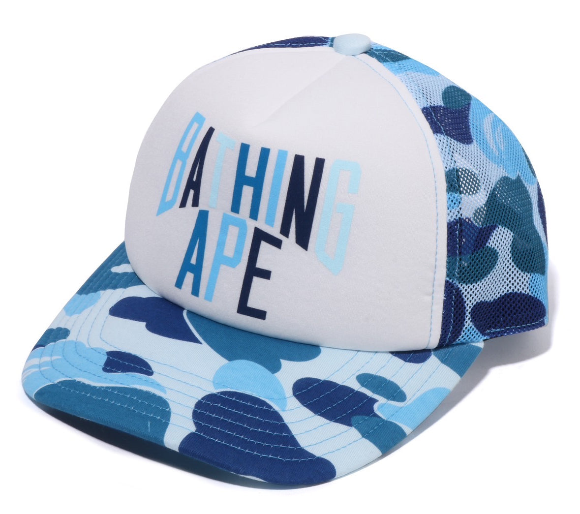 て*ら様 A Bathing Ape メッシュキャップ 青系カモフラージュ A