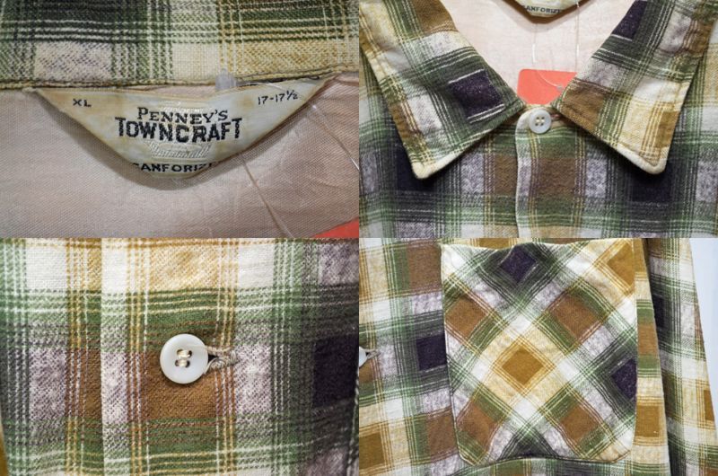 60's TOWNCRAFT プリントネルシャツ - used&vintage box Hi-smile
