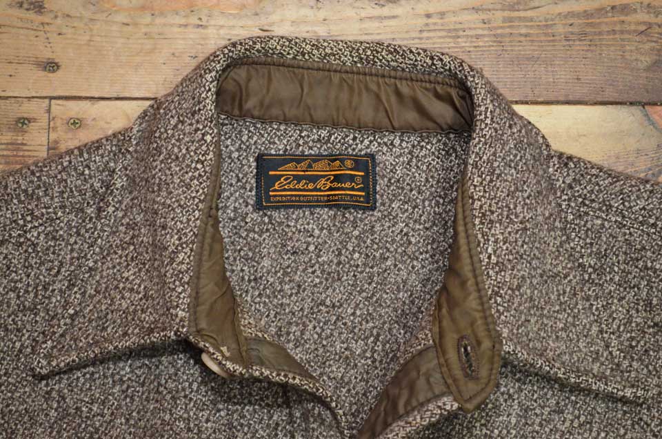 80's Eddie Bauer ウールマッキーノジャケット “黒タグ / エルボー