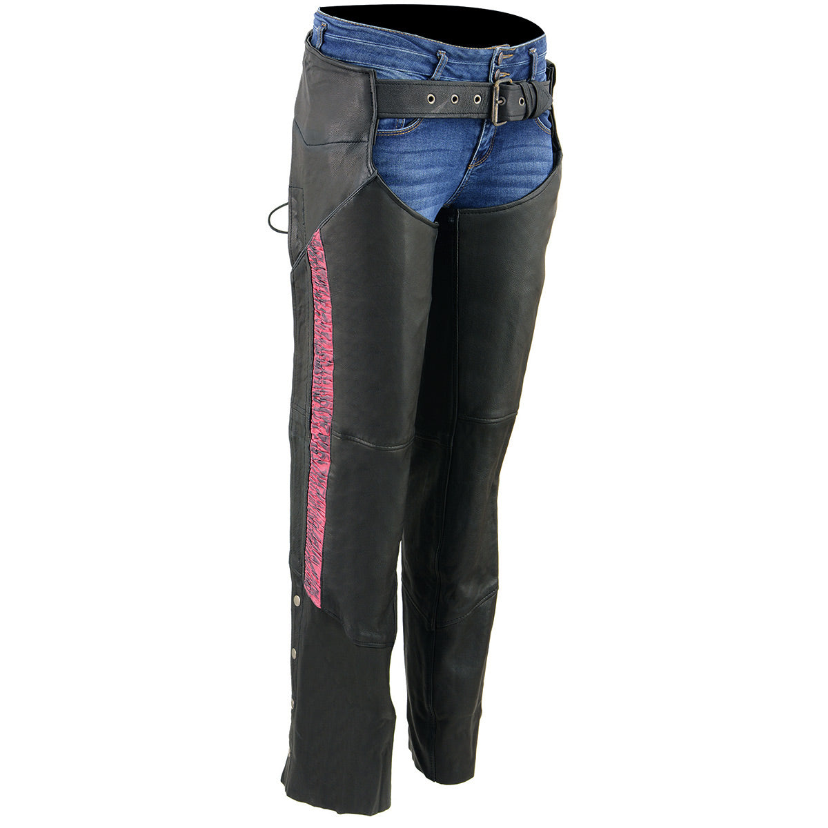 Milwaukee Leather Chaps for Women Black Lightweight Goat Skin