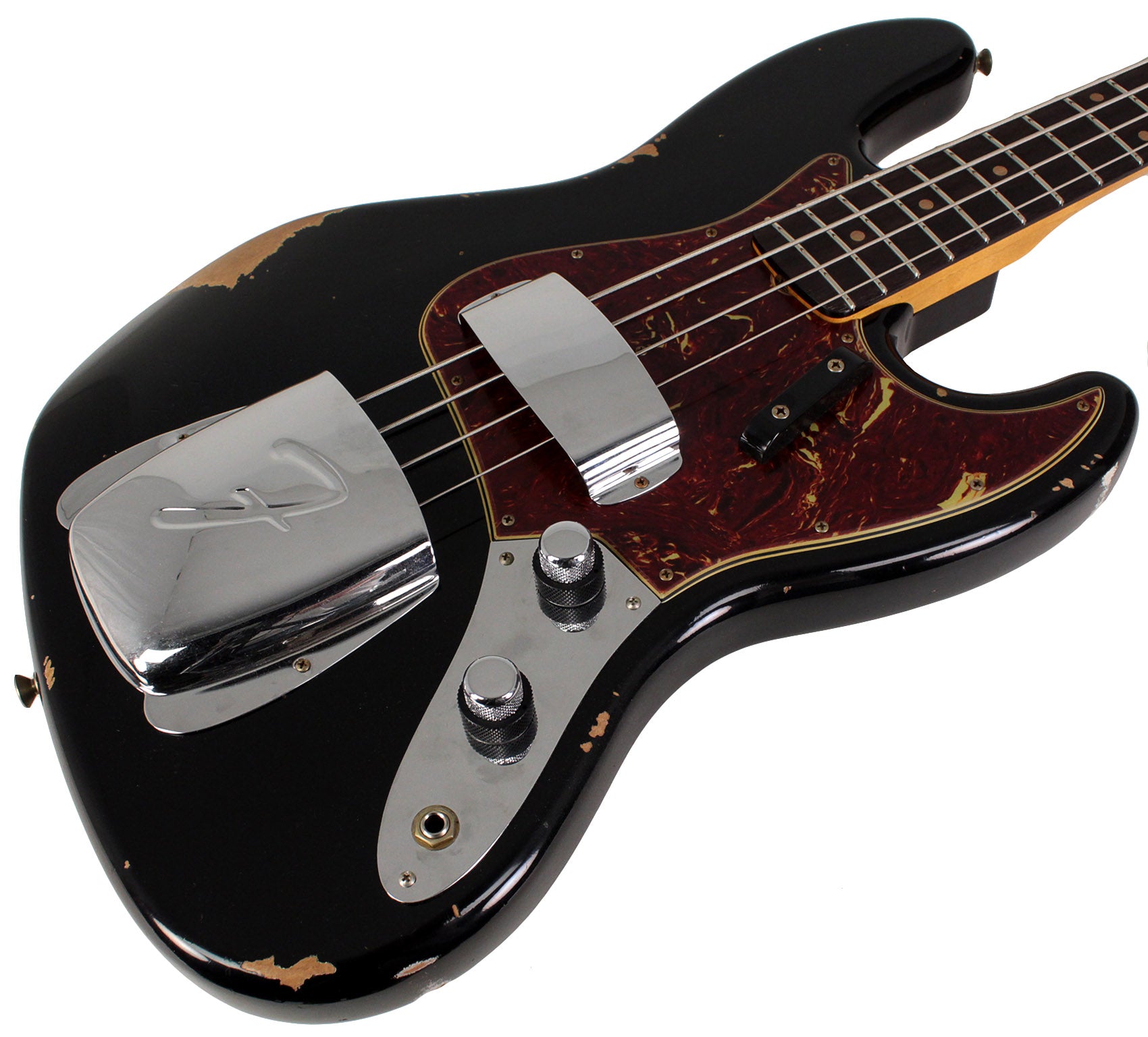 Fender Custom Shop 1962 Jazz Bass, Relic, Aged Black | Humbucker Music