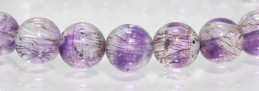 高品質]バイカラーアメジストスーパーセブンブレスレット（約8.5mm玉