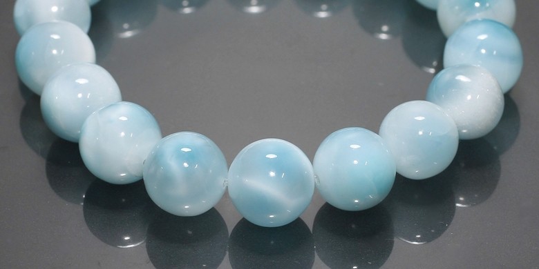 高品質]アイスラリマーブレスレット（約11.5mm玉） - 埼玉県吉川市の