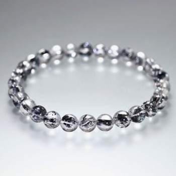 高品質++]スティブナイトインクォーツブレスレット（約12.5mm玉