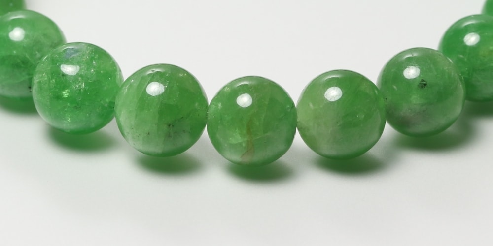 高品質+]ツァボライトブレスレット/天然グリーングロッシュラー