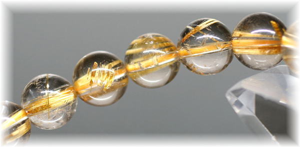 3A+]ゴールドルチルクォーツブレスレット（約10mm玉） - 埼玉県吉川市