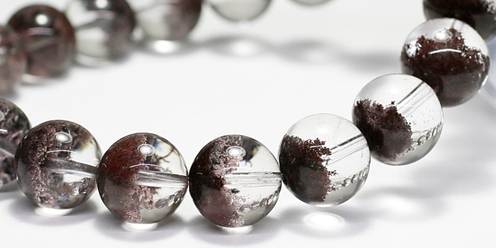 高品質++]ブラウンピンクガーデンクォーツブレスレット/ガーデン水晶