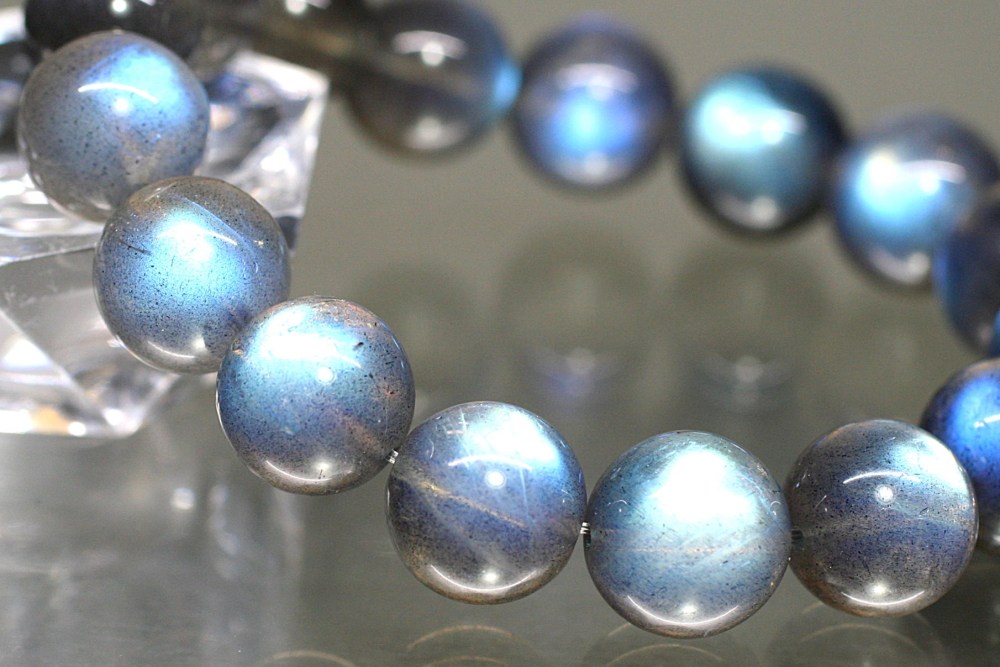 高品質++]ラブラドライトブレスレット（約14mm玉） - 埼玉県吉川市の