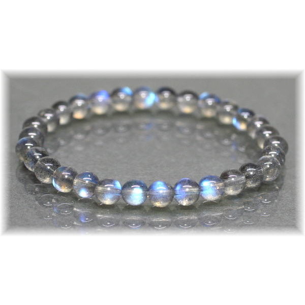 最高品質]マダガスカル産ラブラドライトブレスレット（約6mm玉