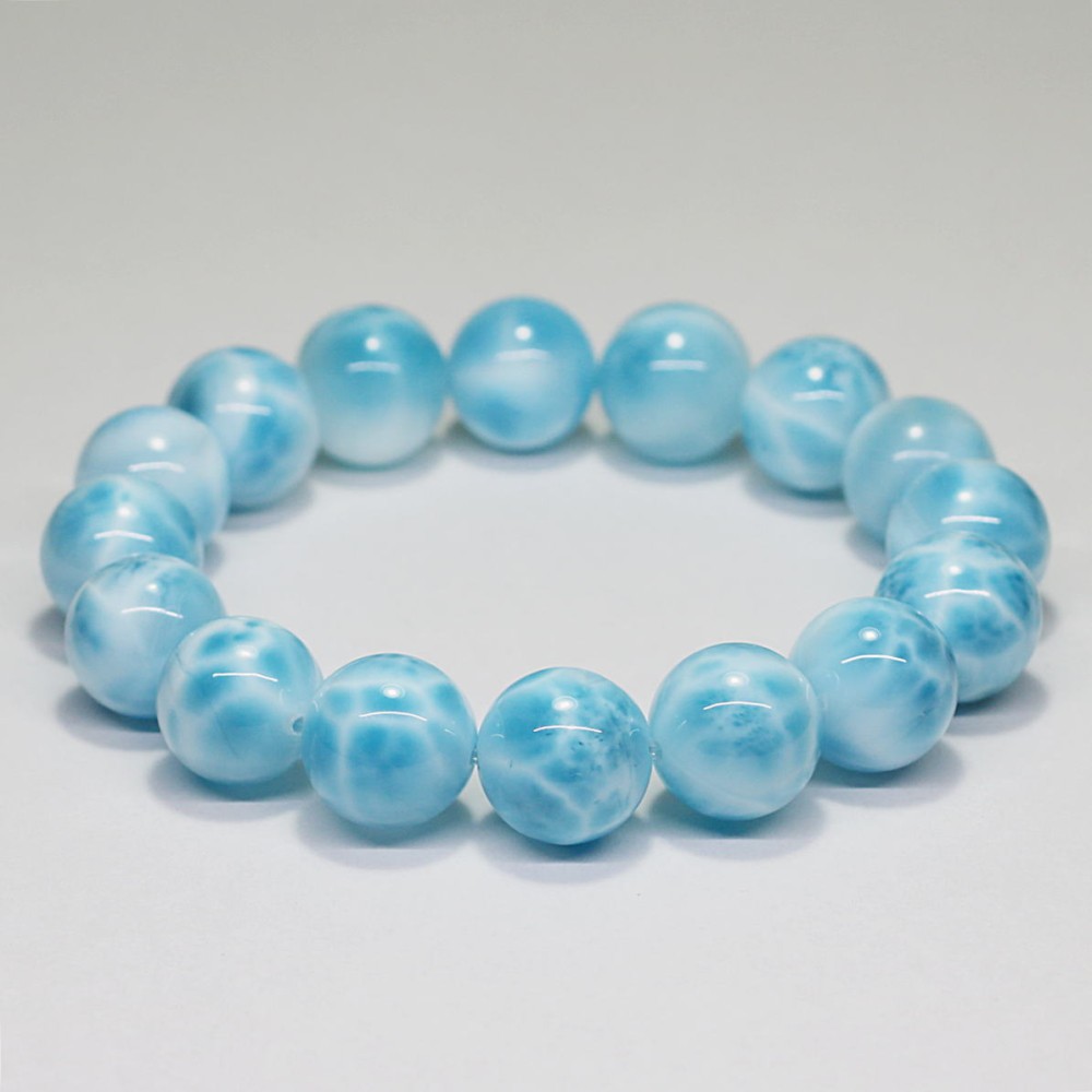 トップクォリティ]ラリマーブレスレット（約12.5mm玉） - 埼玉県吉川市