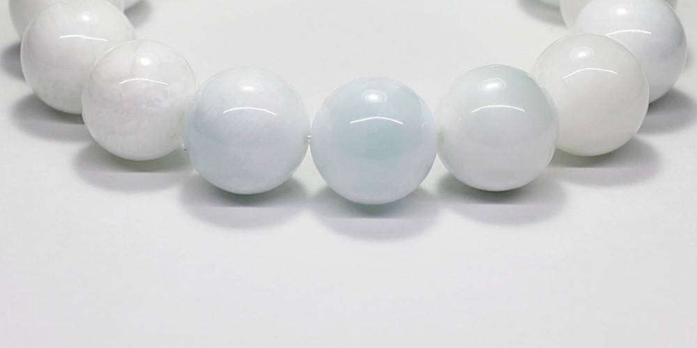 3A]ホワイトラリマーブレスレット/ペクトライト（約15mm玉） - 埼玉県