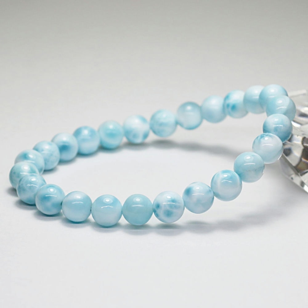 高品質]ラリマーブレスレット（約7.5mm玉） - 埼玉県吉川市の天然石