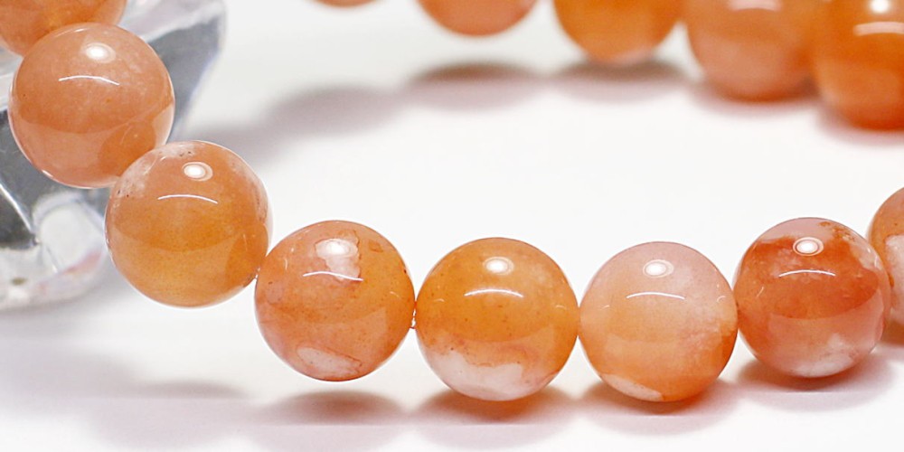 高品質]ピンク桜アゲートブレスレット/桜瑪瑙（約10mm玉） - 埼玉県