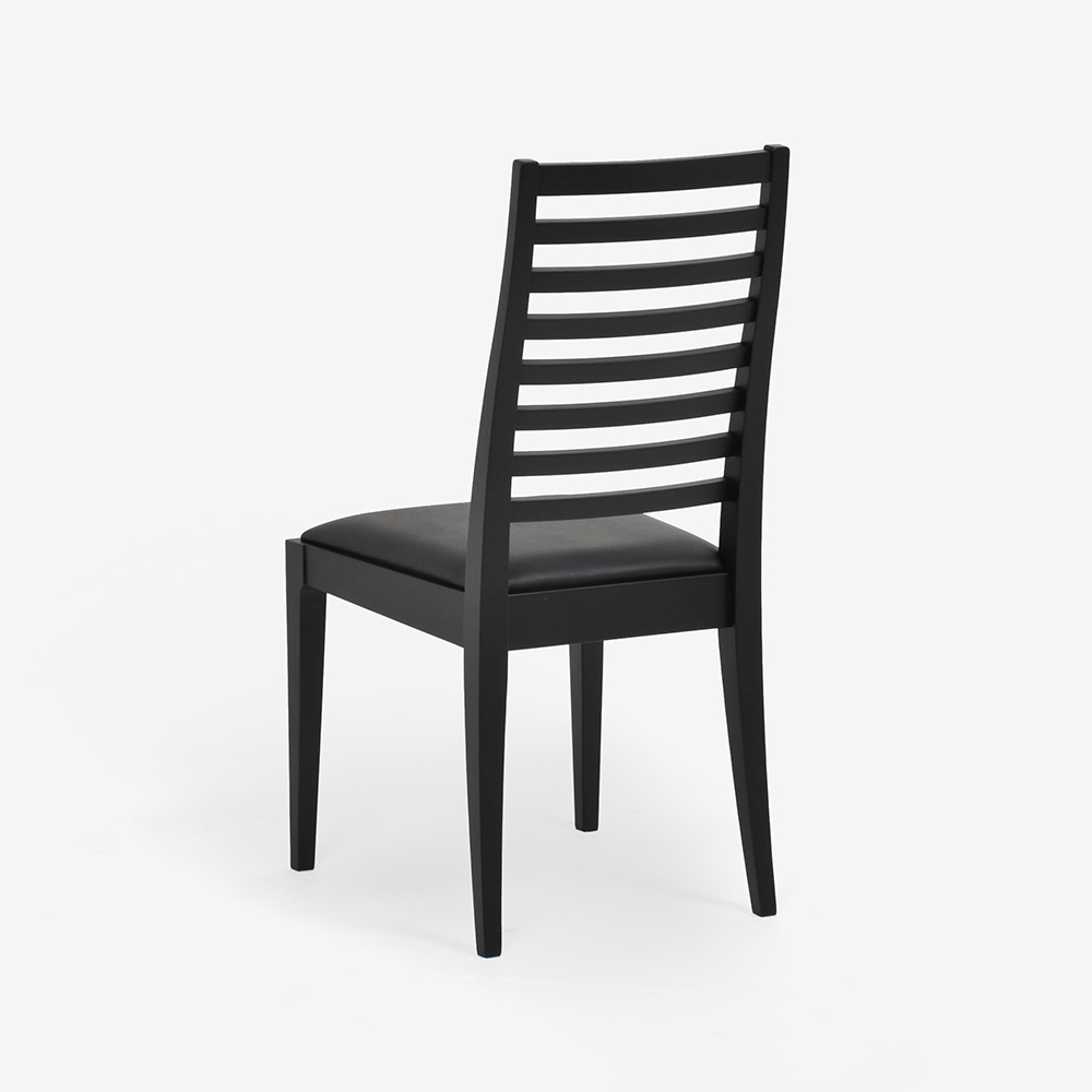 秋田木工 ダイニングチェア「N005」ブナ材 WLBK色/張地 PVC BK