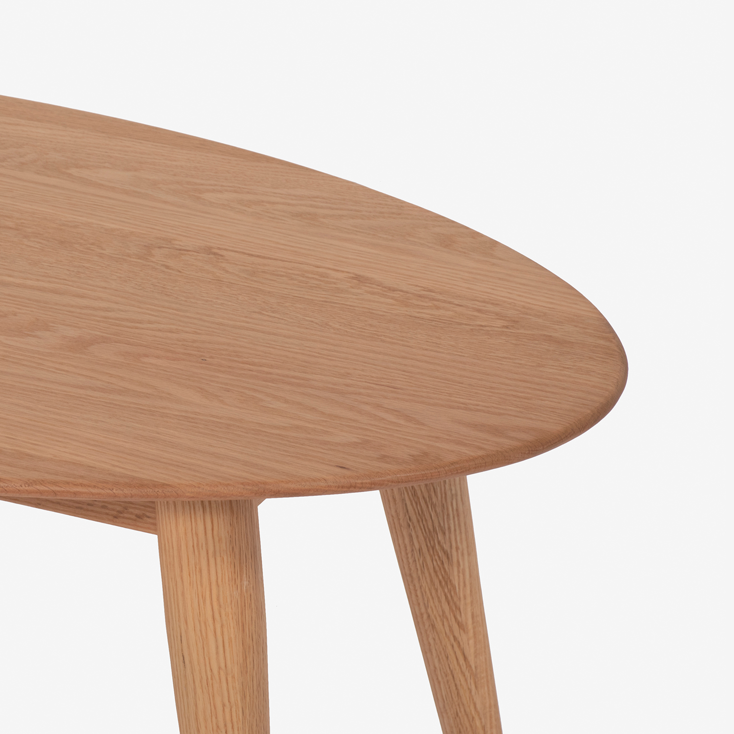 センターテーブル「シネマ2」楕円型 レッドオーク材 ホワイトオーク色