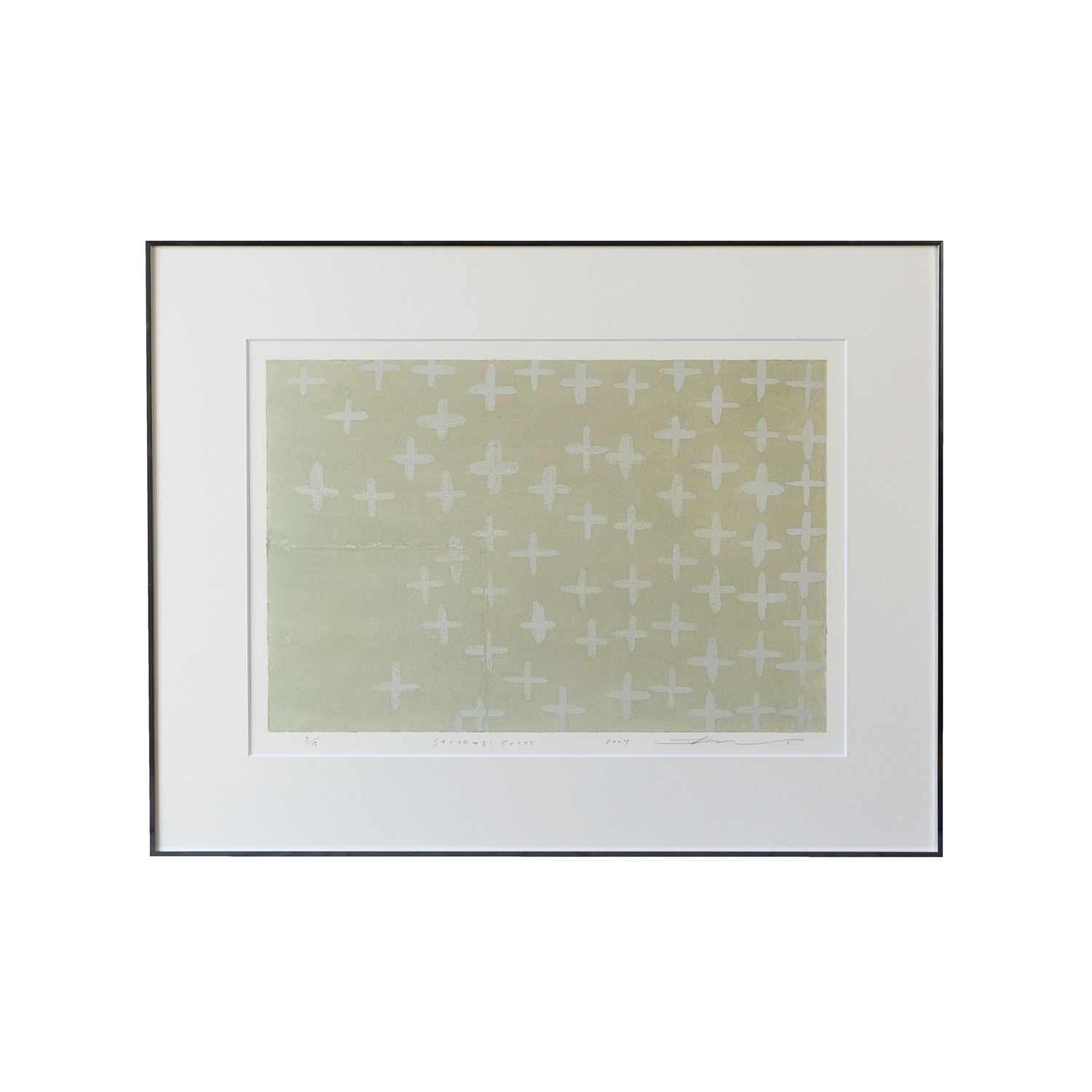 エディション】 黒木周 「Strokes-Cross グレー」｜版画・シルク