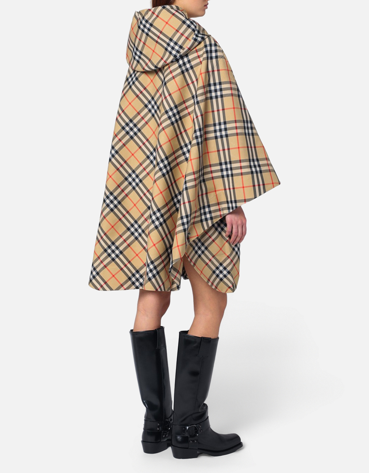 Burberry バーバリーチェックツイルフリルフード付きポンチョ (すべて