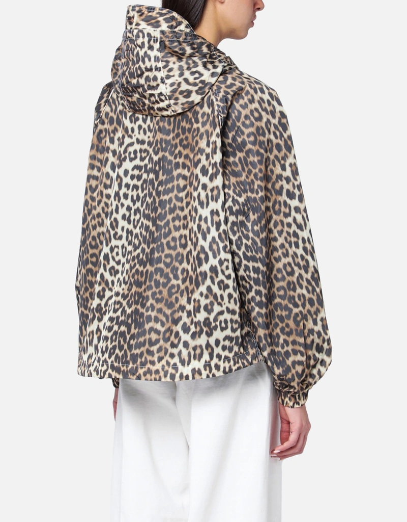 Ganni ヒョウ柄ナイロンジャケット (すべての新品) IFCHIC.COM