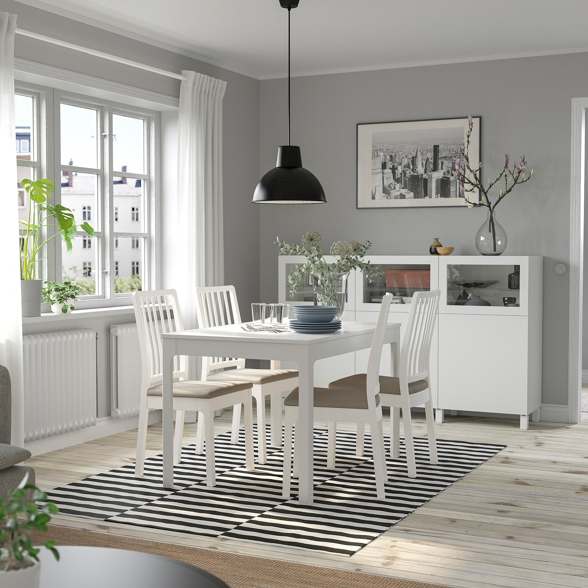 EKEDALEN - extendable table, white, 120/180x80 cm | IKEA Taiwan Online