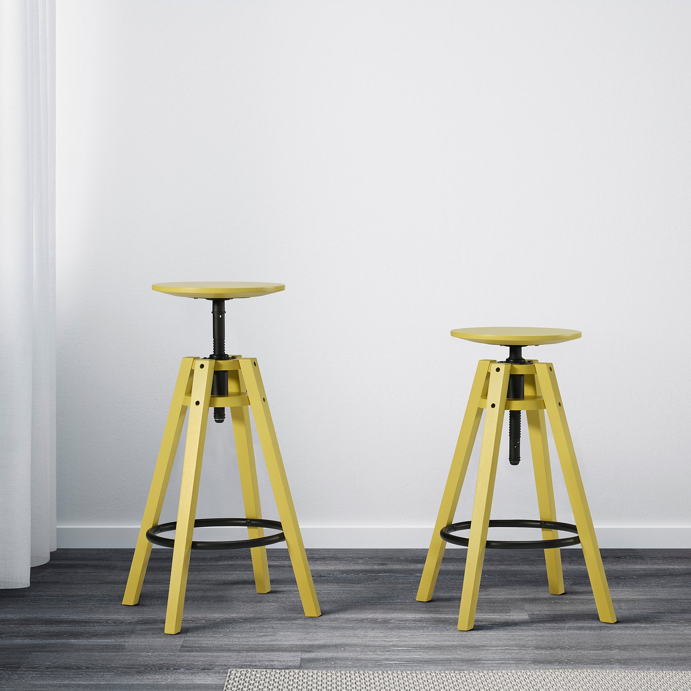 DALFRED ダルフレッド カウンターチェア, イエロー, 63-74 cm - IKEA