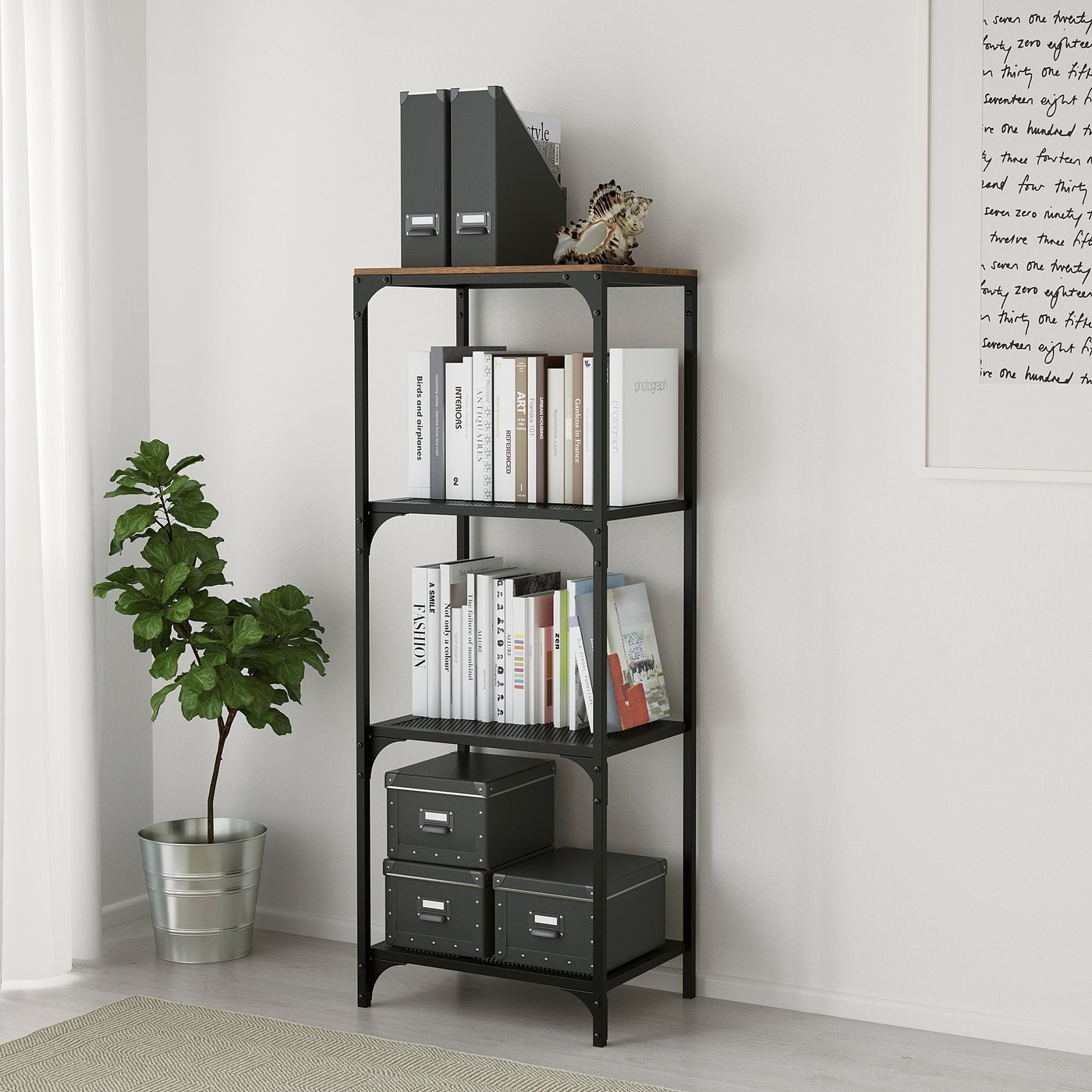 FJÄLLBO フィエルボ シェルフユニット, ブラック, 51x136 cm - IKEA